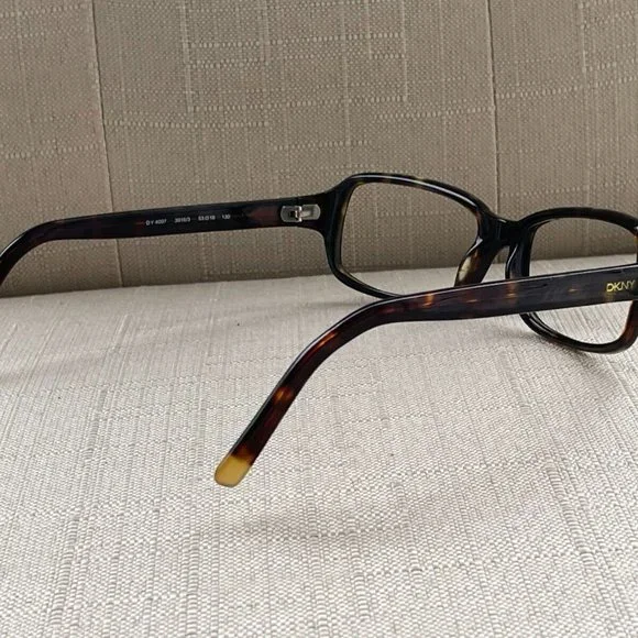Vintage DKNY Women Eyeglasses Frame Brown Tortoise DY4007 53[]18 130 Glasses - Picture 7 of 11